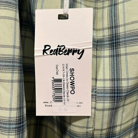 Red Berry Plaid Green Straight Dress - Picture 5 of 5